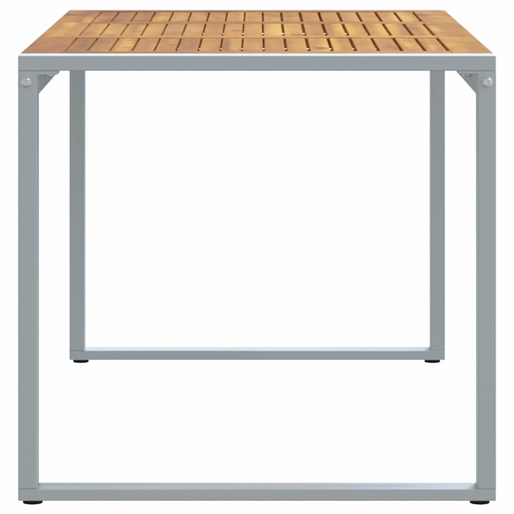 Trädgårdsbord Grå 140 X 80 X 75 Cm Massivt Akaciaträ