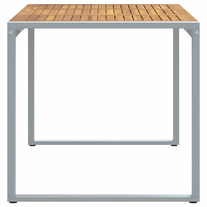 Trädgårdsbord Grå 140 X 80 X 75 Cm Massivt Akaciaträ