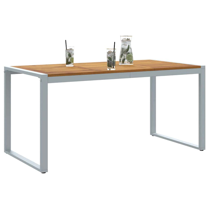 Trädgårdsbord Grå 160 X 80 X 75 Cm Massivt Akaciaträ