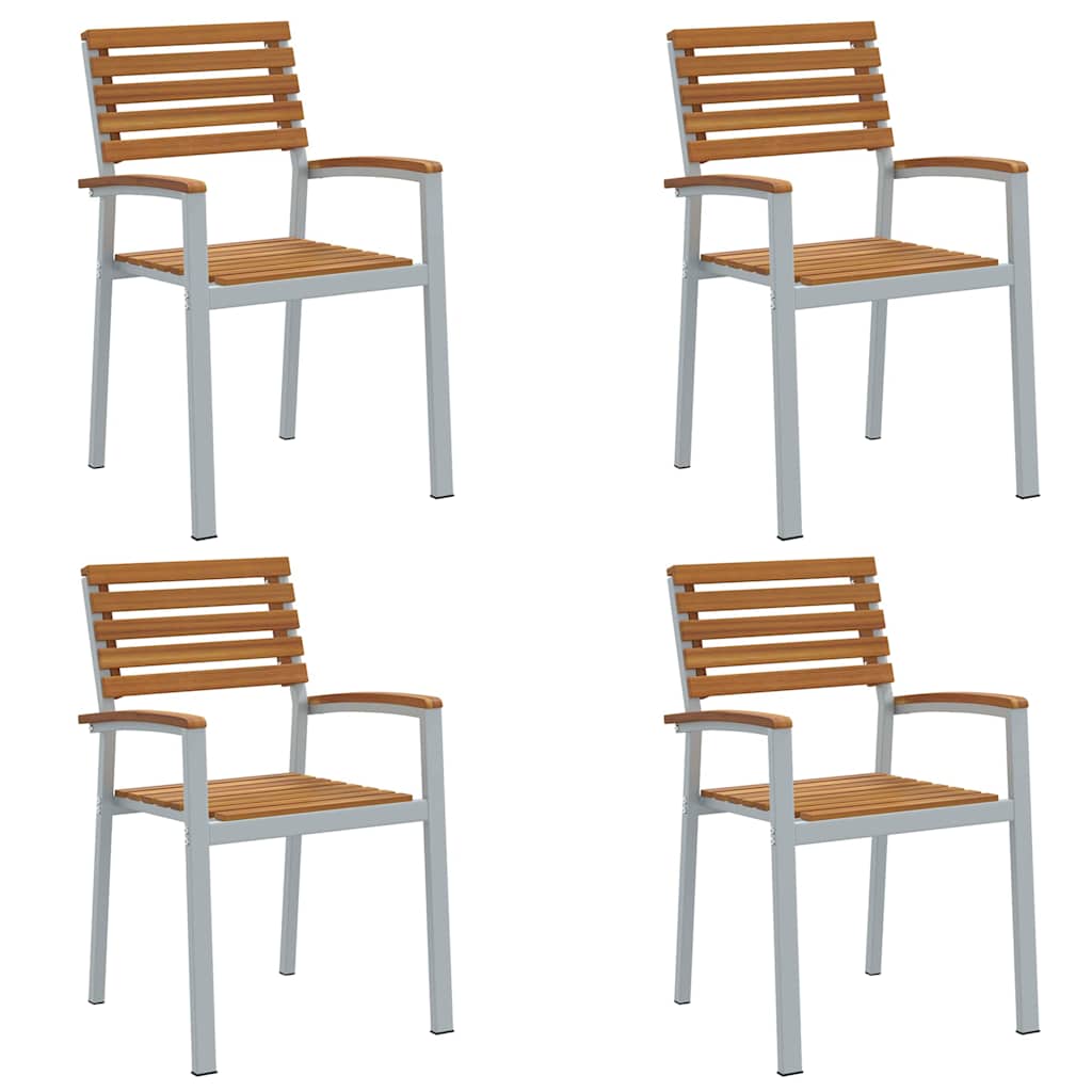 Trädgård Stol 4 Pcs Brun 56 X 57 X 87 Cm Massivt Akaciaträ