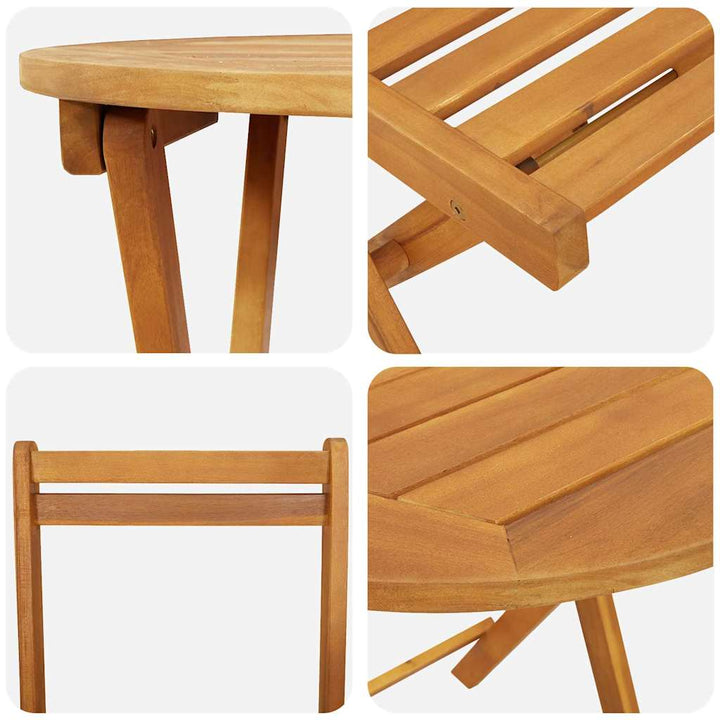 Trädgårdsmöbelset Med Kudde 3 Pcs Olivenatur Massivt Akaciaträ