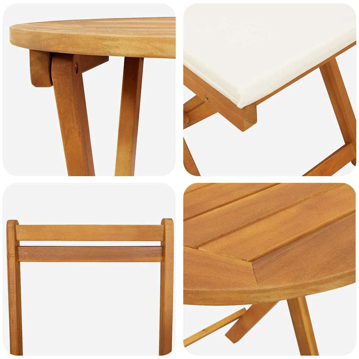 Trädgårdsmöbelset Med Kudde 3 Pcs Olivenatur Massivt Akaciaträ