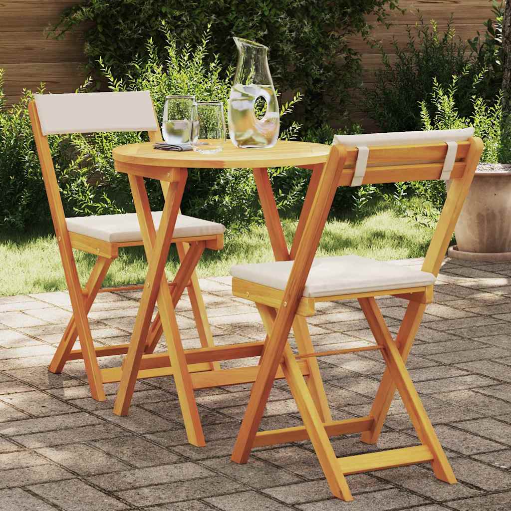 Trädgårdsmöbelset Med Kudde 3 Pcs Olivenatur Massivt Akaciaträ