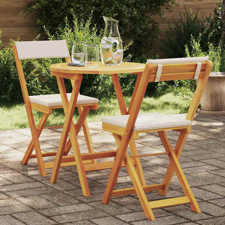 Trädgårdsmöbelset Med Kudde 3 Pcs Olivenatur Massivt Akaciaträ
