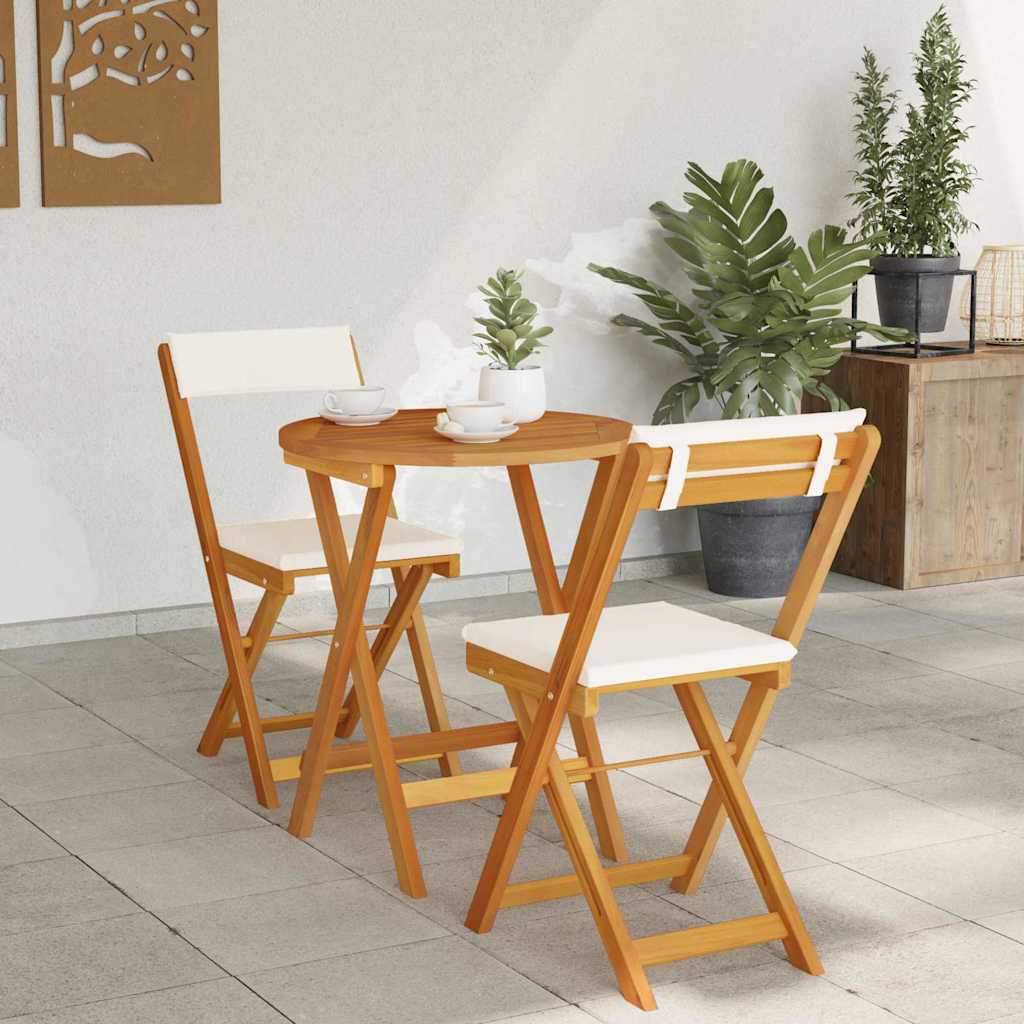 Trädgårdsmöbelset Med Kudde 3 Pcs Olivenatur Massivt Akaciaträ