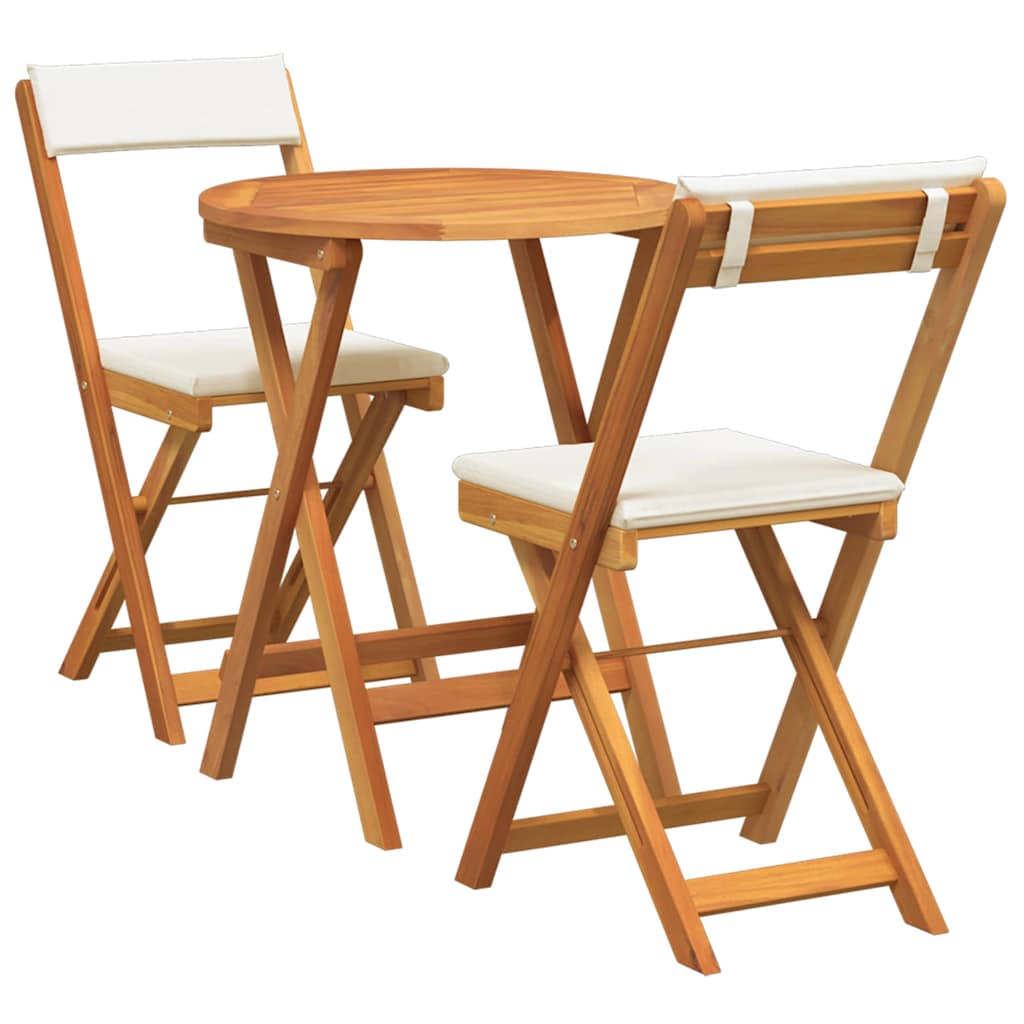 Trädgårdsmöbelset Med Kudde 3 Pcs Olivenatur Massivt Akaciaträ