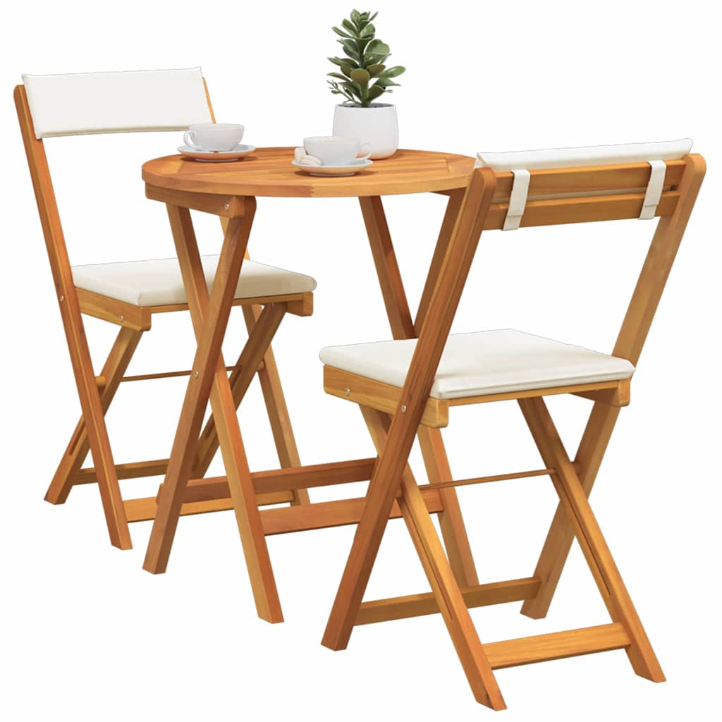 Trädgårdsmöbelset Med Kudde 3 Pcs Olivenatur Massivt Akaciaträ