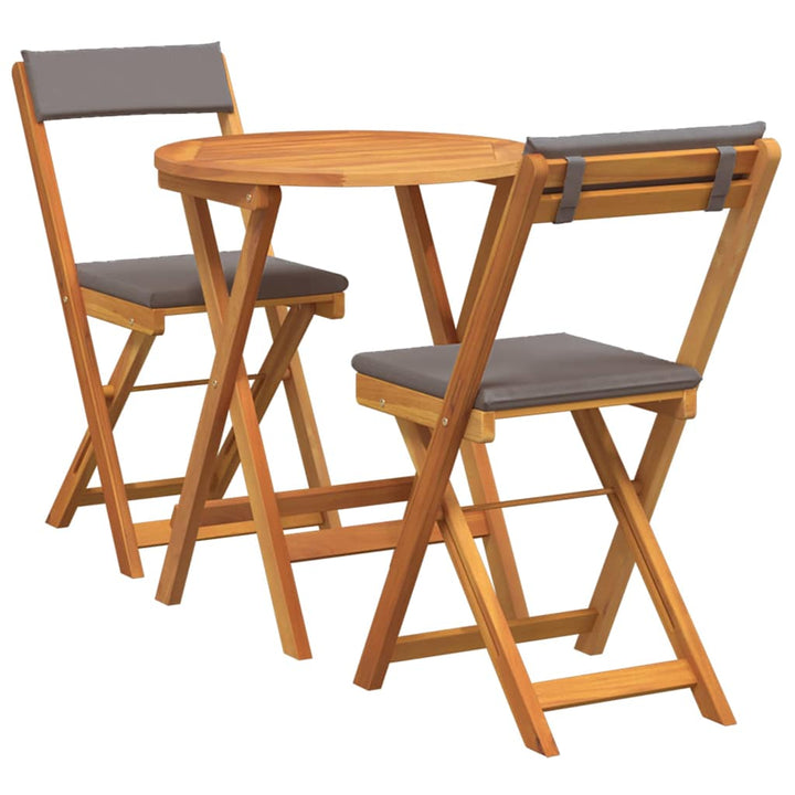 Trädgårdsmöbelset Med Kudde 3 Pcs Olivenatur Massivt Akaciaträ