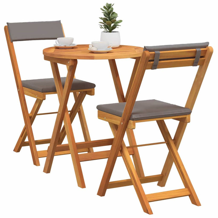 Trädgårdsmöbelset Med Kudde 3 Pcs Olivenatur Massivt Akaciaträ