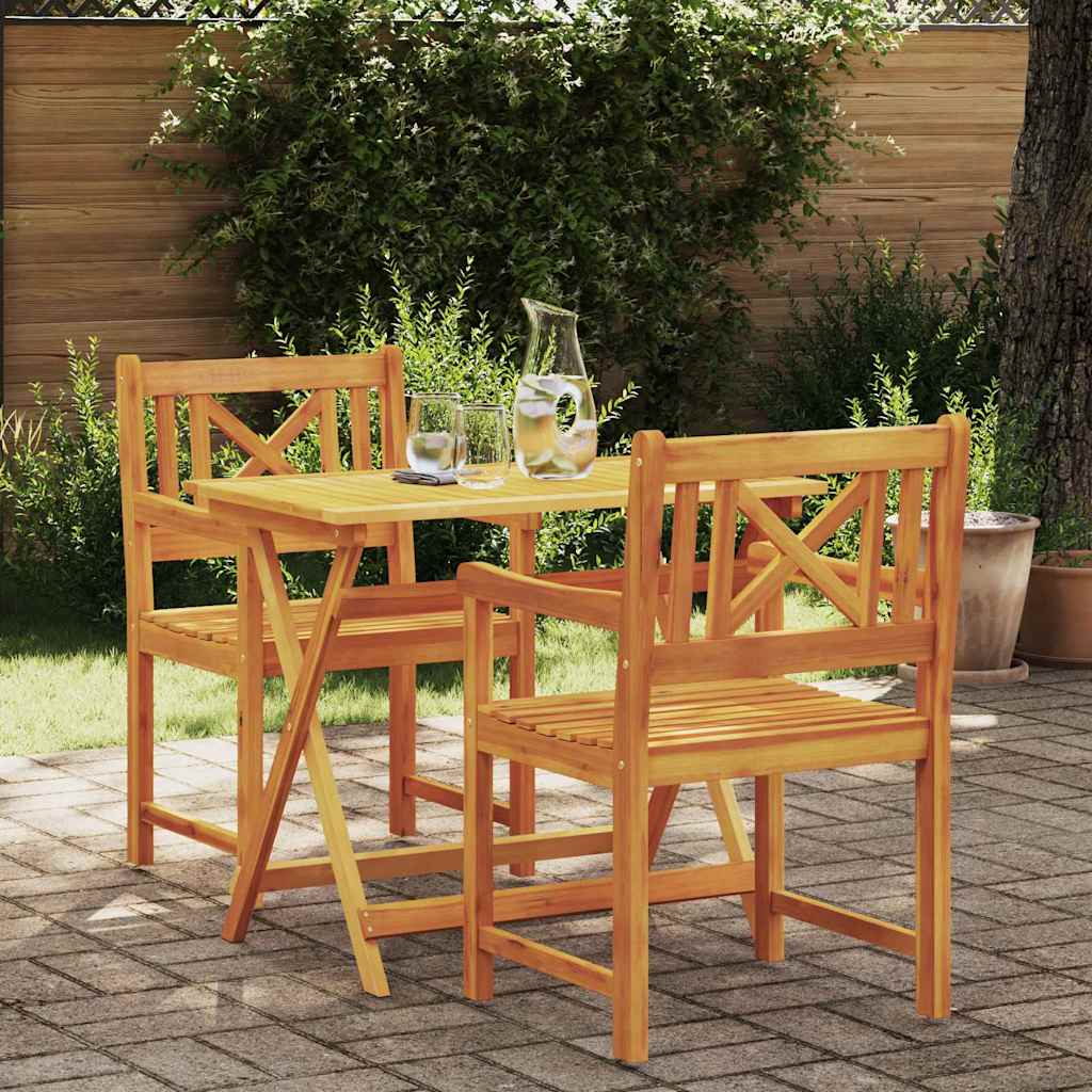 Utomhusbänk 2 Pcs Naturlig 56 X 55,5 X 90 Cm Massivt Akaciaträ