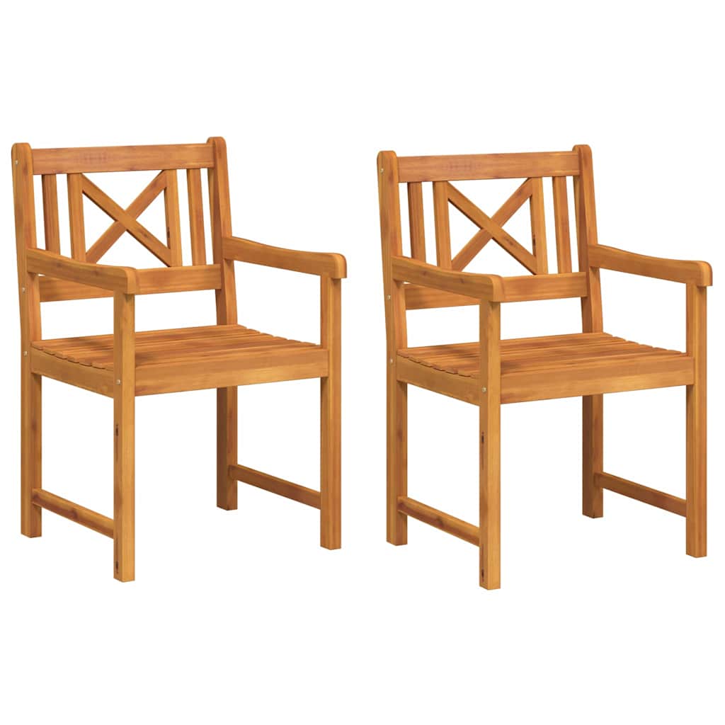 Utomhusbänk 2 Pcs Naturlig 56 X 55,5 X 90 Cm Massivt Akaciaträ
