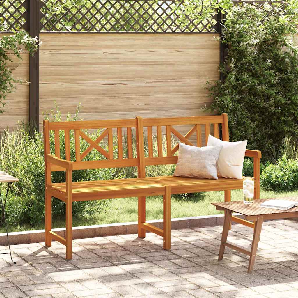 Utomhusbänk Naturlig 150 X 56 X 90 Cm Massivt Akaciaträ
