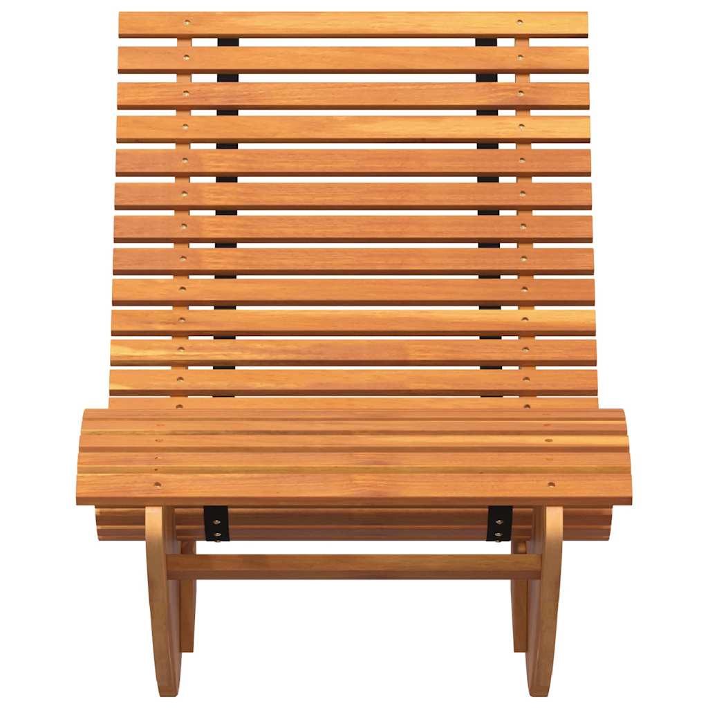 Lounger 2-Person 2 Pcs Brun 154 X 60 X 74 Cm Massivt Akaciaträ