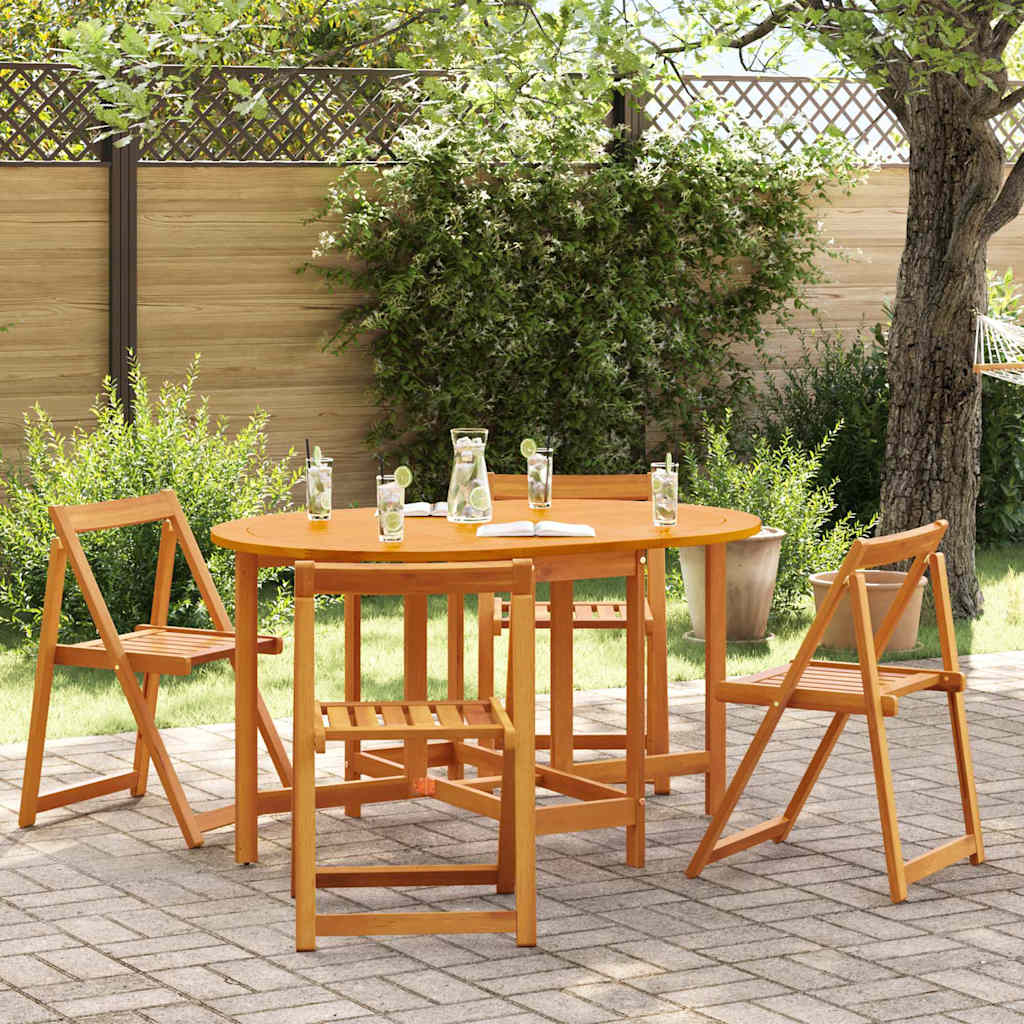 Trädgårdsbord 5 Pcs Brun Massivt Akaciaträ
