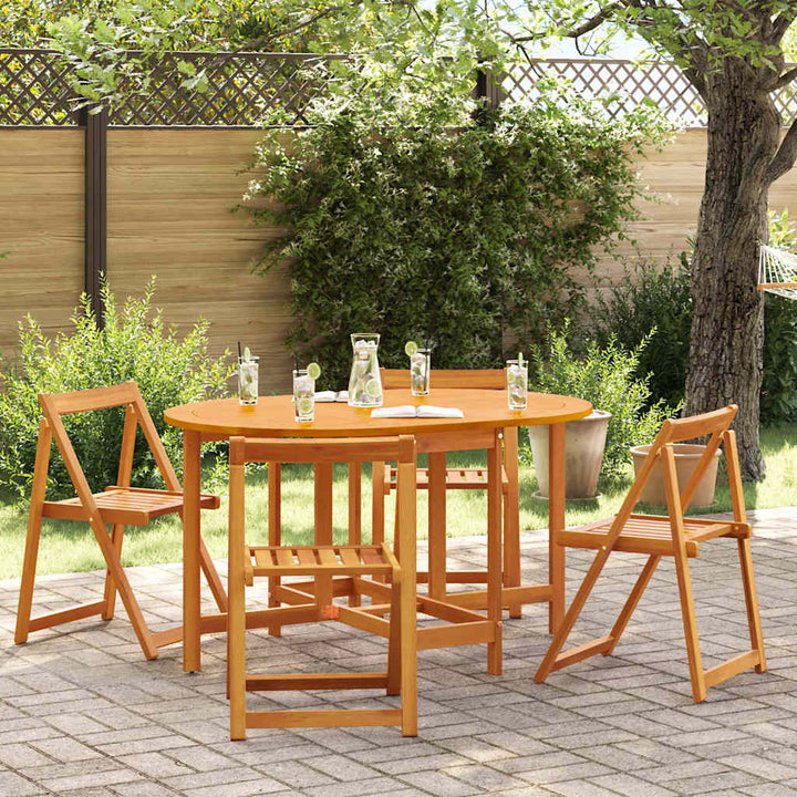 Trädgårdsbord 5 Pcs Brun Massivt Akaciaträ
