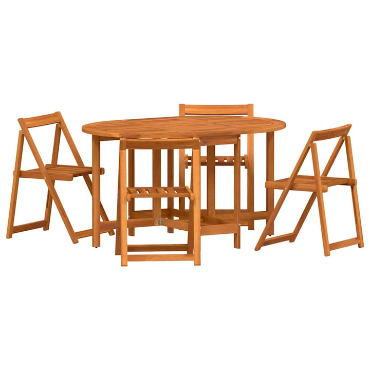 Trädgårdsbord 5 Pcs Brun Massivt Akaciaträ