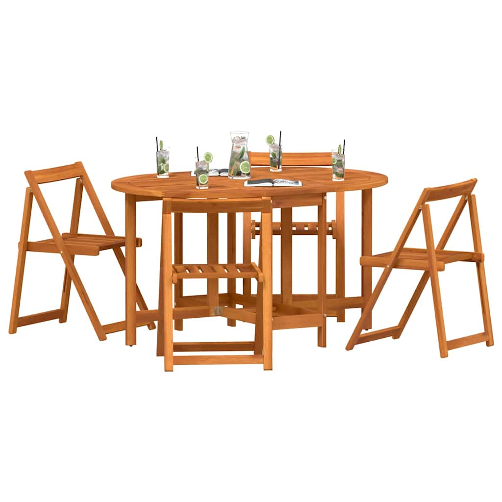 Trädgårdsbord 5 Pcs Brun Massivt Akaciaträ