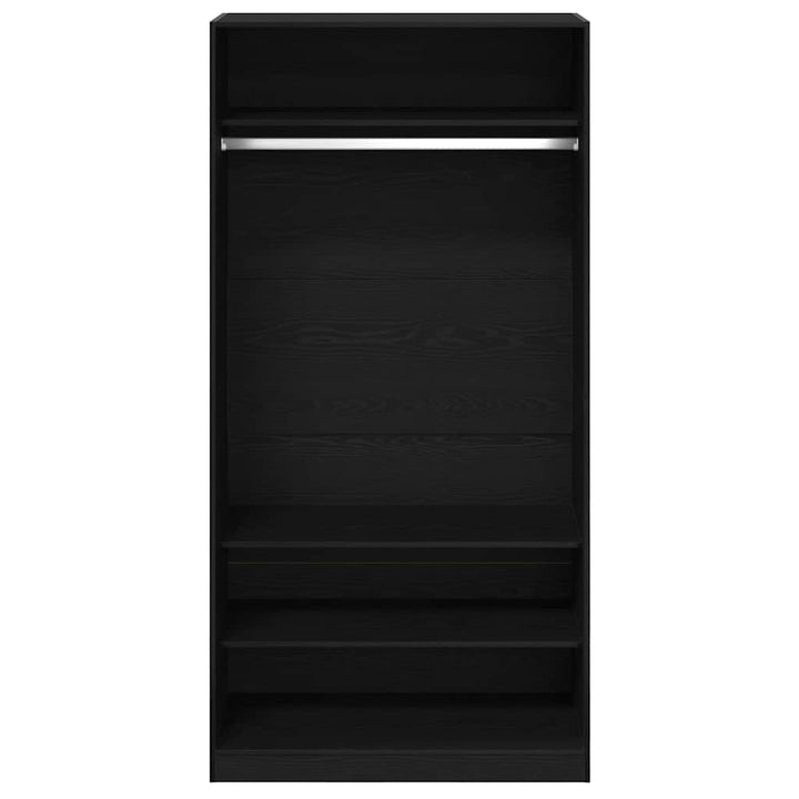 Garderob Med Hylla Svart Ek 100 X 50 X 200 Cm Konstruerat Trä