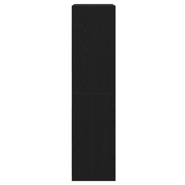 Garderob Med Hylla Svart Ek 100 X 50 X 200 Cm Konstruerat Trä