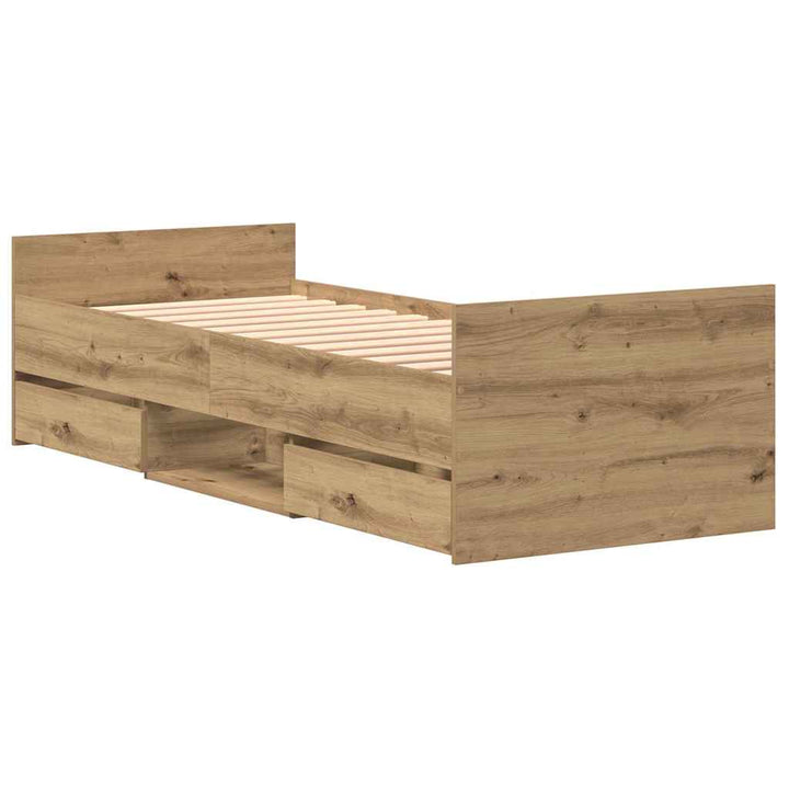 Sängram Med Låda Artisan Ek 193 X 78 X 50 Cm Konstruerat Trä