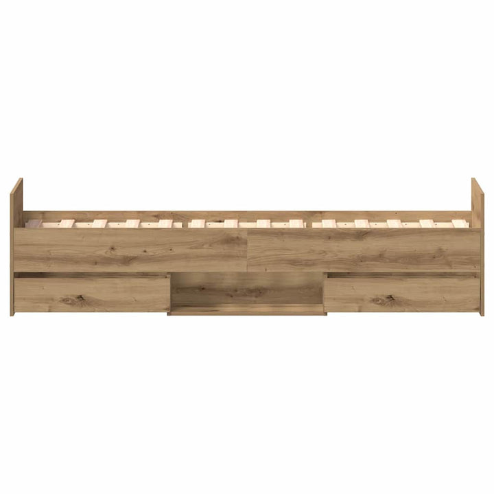 Sängram Med Låda Artisan Ek 193 X 78 X 50 Cm Konstruerat Trä