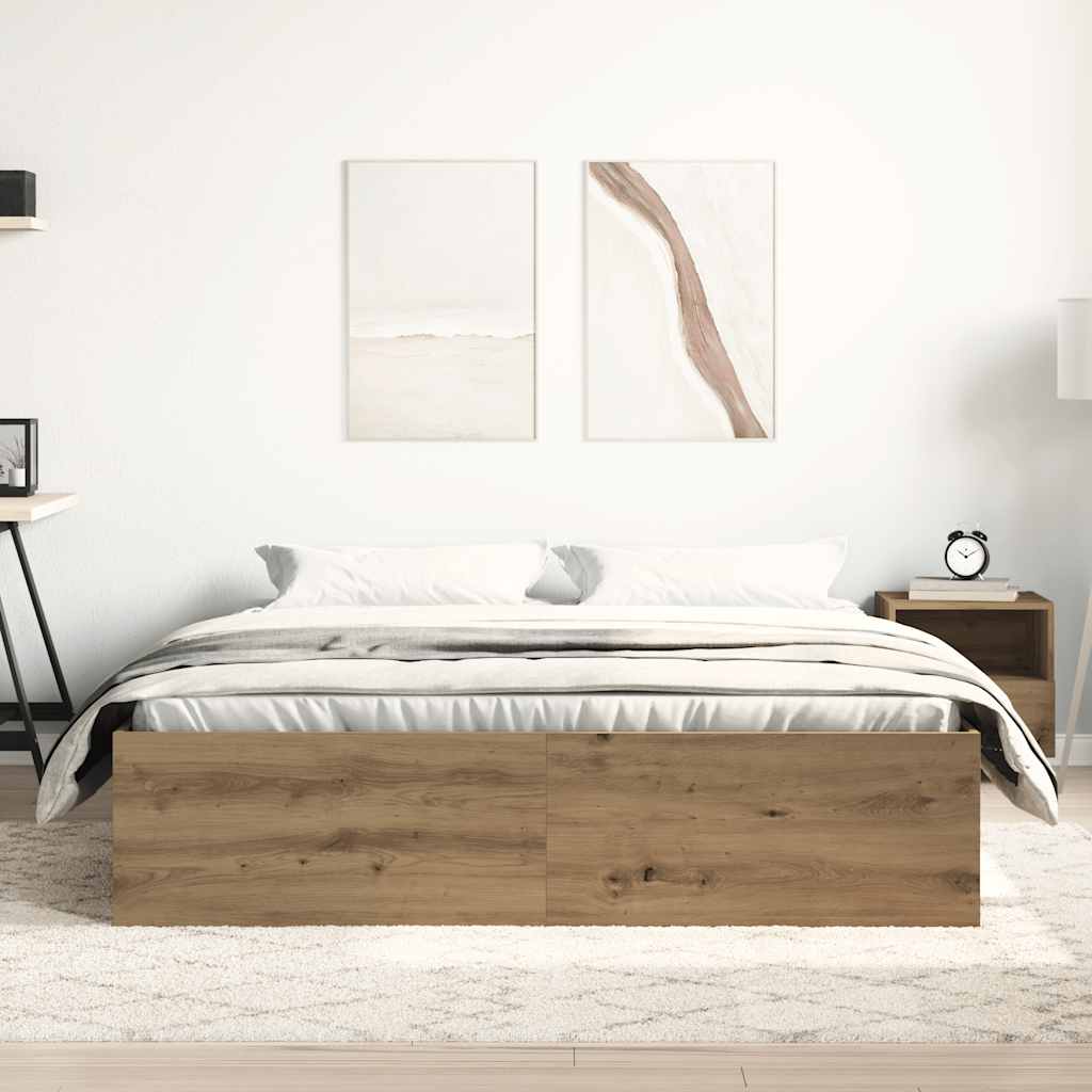 Sängram Utan Madrass 150X200Cm Konstruerat Trä