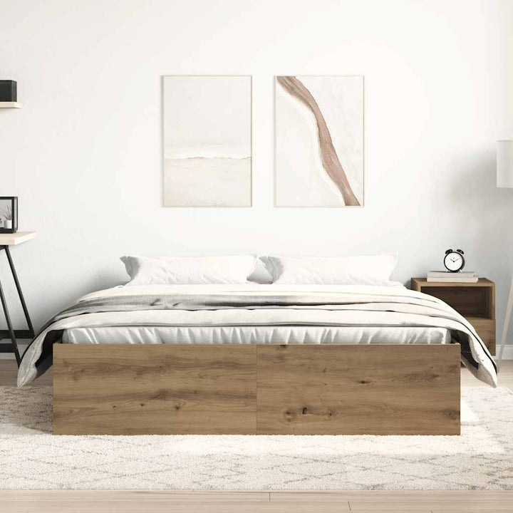 Sängram Utan Madrass 150X200Cm Konstruerat Trä