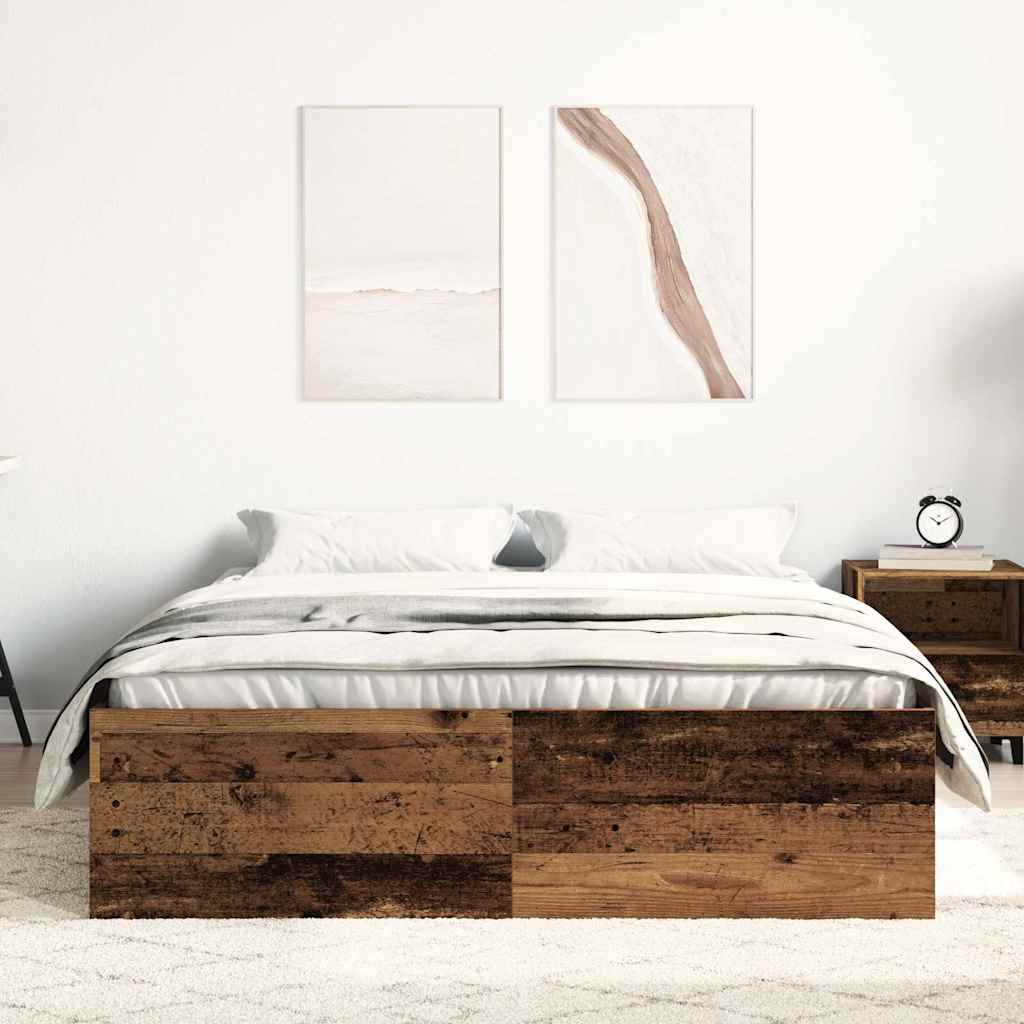 Sängram Utan Madrass 135X190Cm Konstruerat Trä