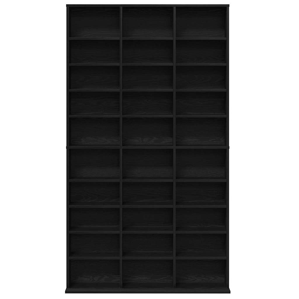 Cd Skåp Med Hylla Svart Ek 101 X 23 X 177,5 Cm Konstruerat Trä