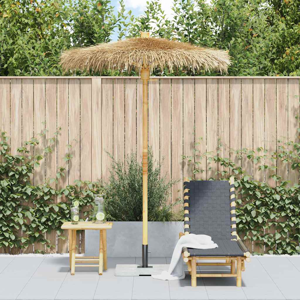 Tiki Paraply Med Bananblad Bambu