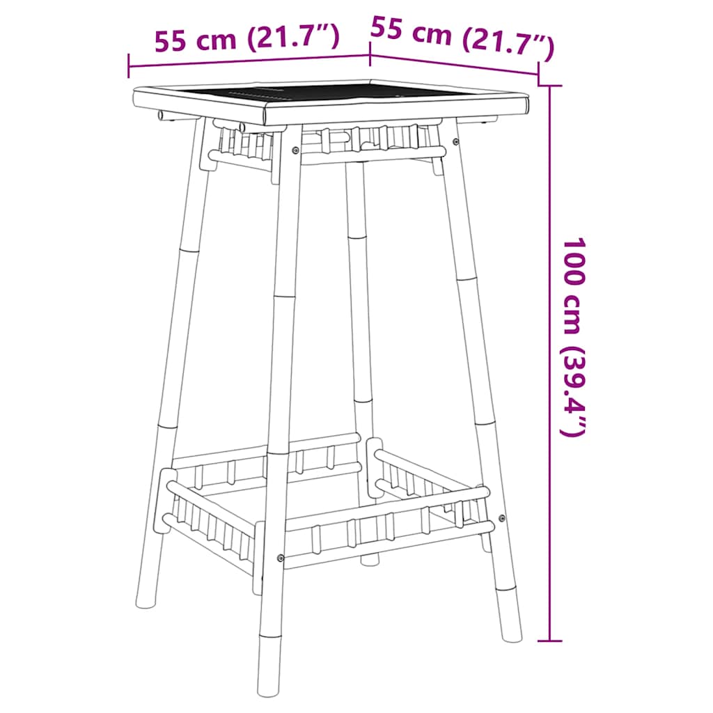 Bar För Utomhusbruk T 55X55X100 Cm Bambu