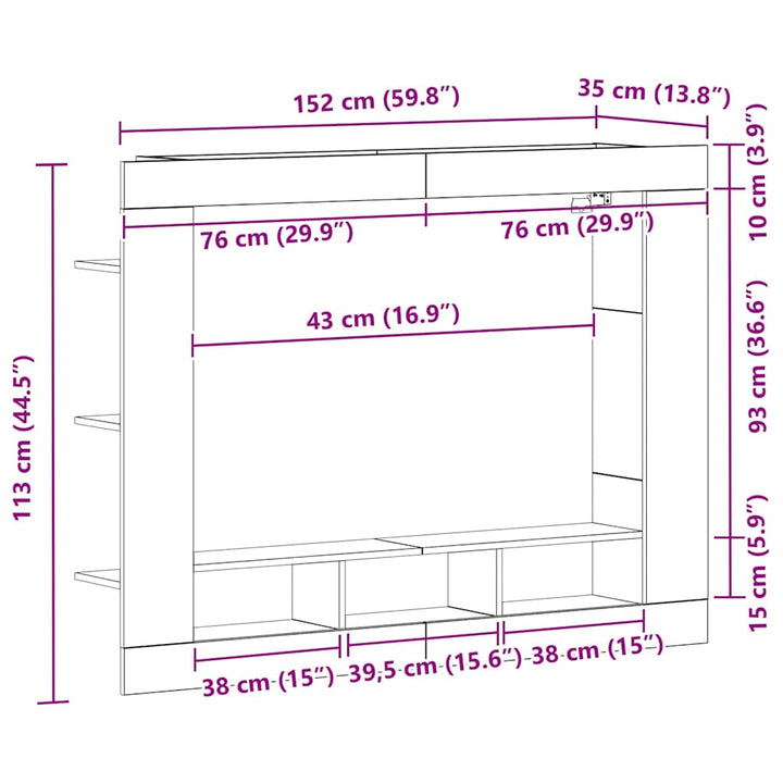 Tv-Skåp Artisan Ek 152 X 22 X 113 Cm Konstruerat Trä