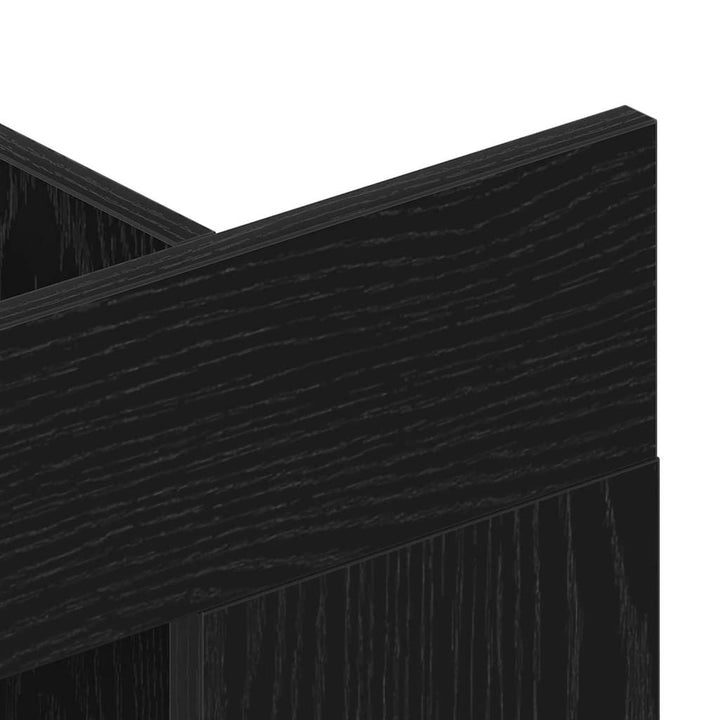 Tv-Skåp Väggmonterad Svart Ek 152 X 22 X 113 Cm Konstruerat Trä