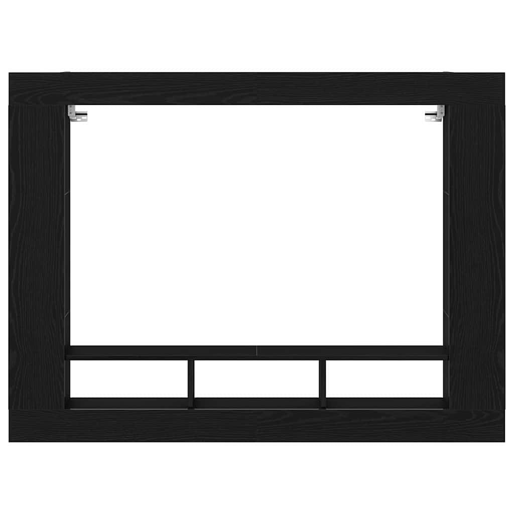 Tv-Skåp Väggmonterad Svart Ek 152 X 22 X 113 Cm Konstruerat Trä
