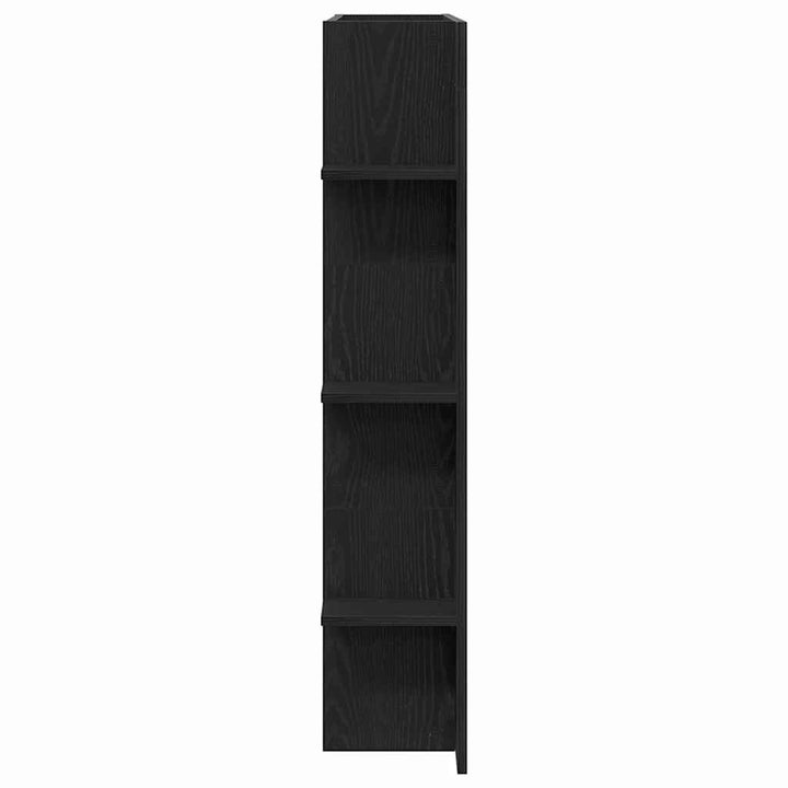 Tv-Skåp Väggmonterad Svart Ek 152 X 22 X 113 Cm Konstruerat Trä