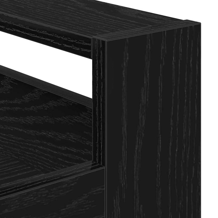 Köksvagn Svart Ek 60 X 45 X 80 Cm Konstruerat Trä