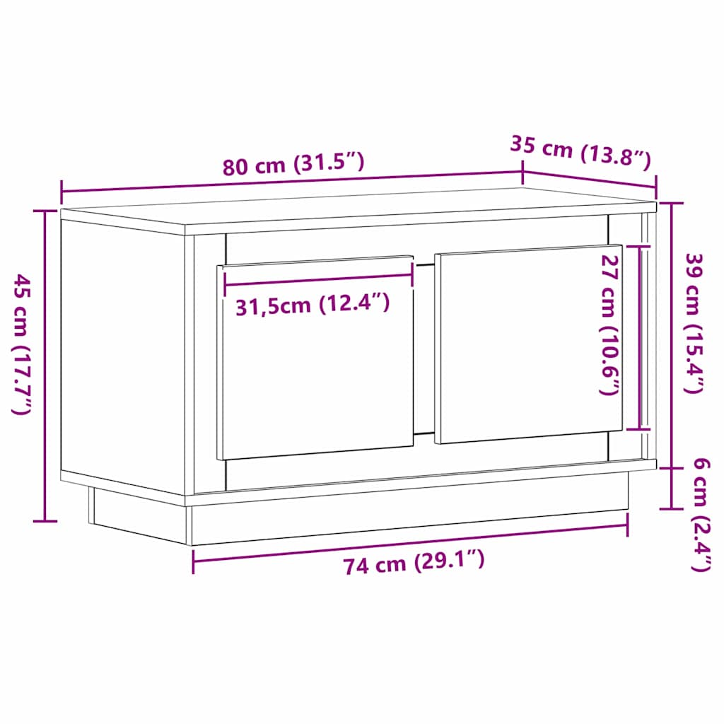 Tv-Skåp Gammalt Trä 80 X 35 X 45 Cm Konstruerat Trä