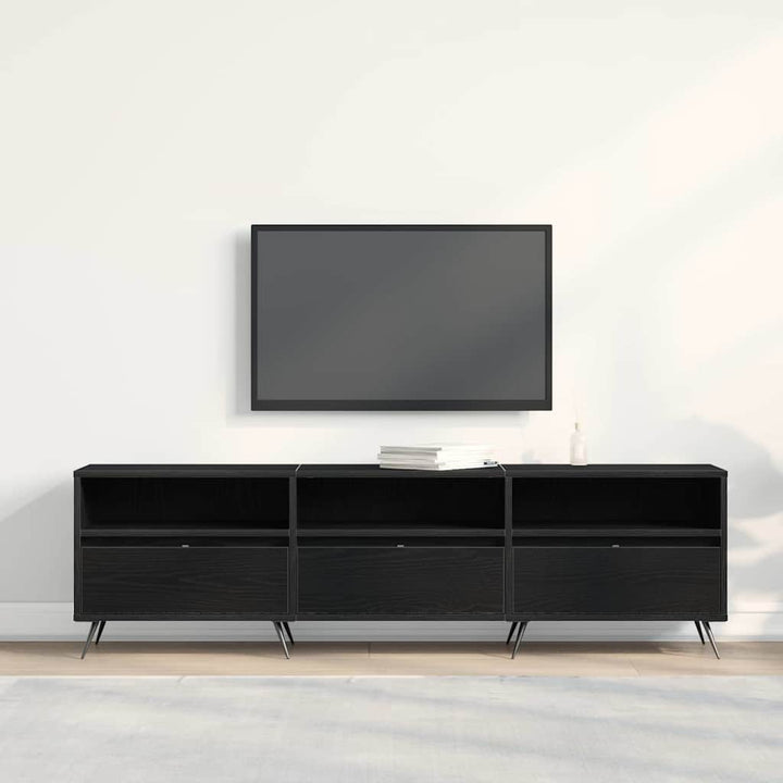 Tv-Skåp Svart Ek 150 X 30 X 44,5 Cm Konstruerat Trä