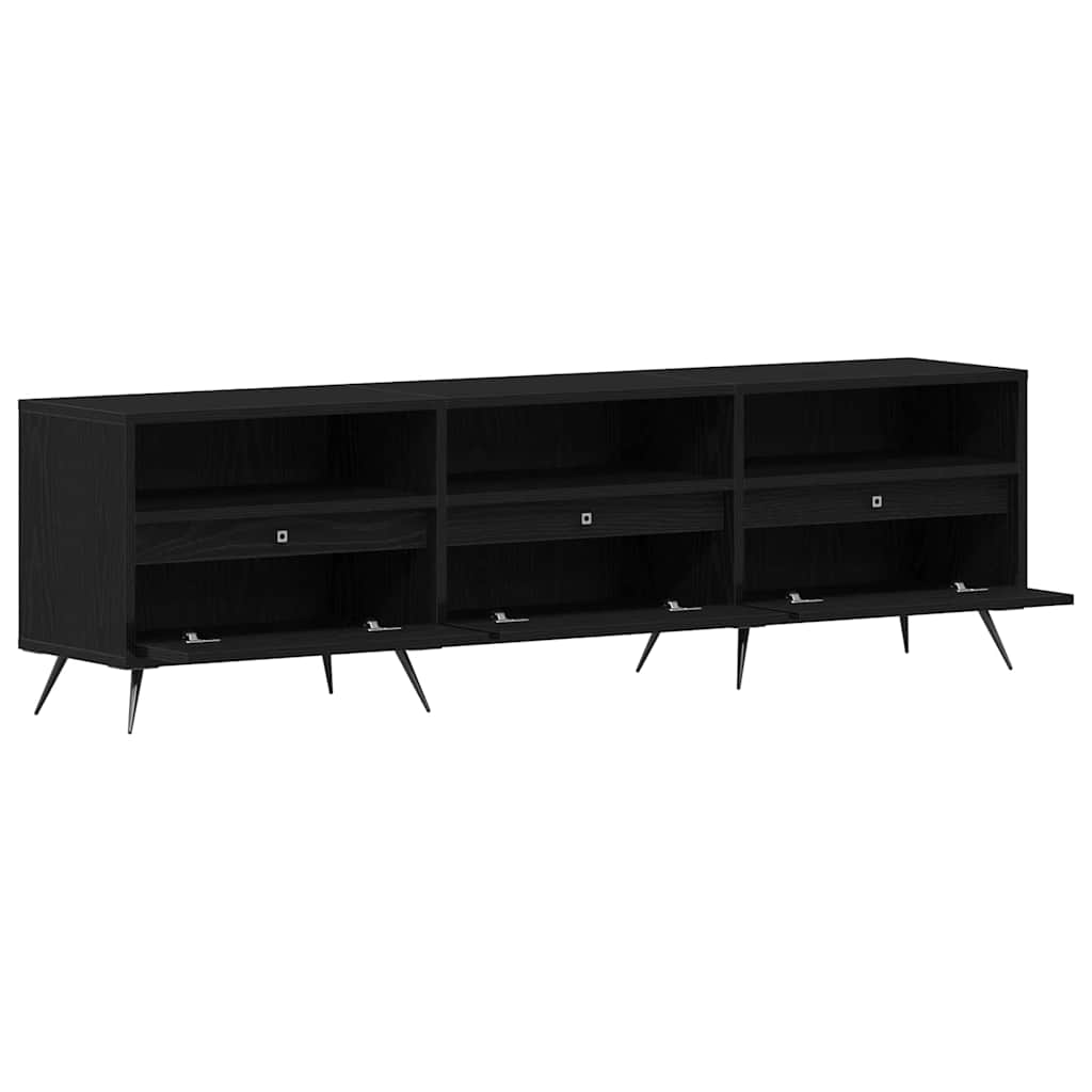 Tv-Skåp Svart Ek 150 X 30 X 44,5 Cm Konstruerat Trä
