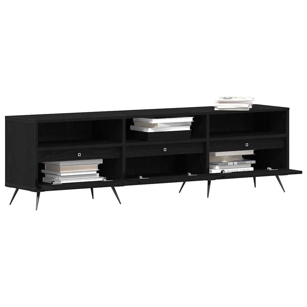 Tv-Skåp Svart Ek 150 X 30 X 44,5 Cm Konstruerat Trä
