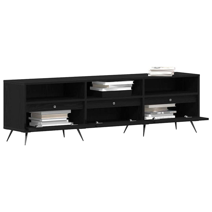Tv-Skåp Svart Ek 150 X 30 X 44,5 Cm Konstruerat Trä
