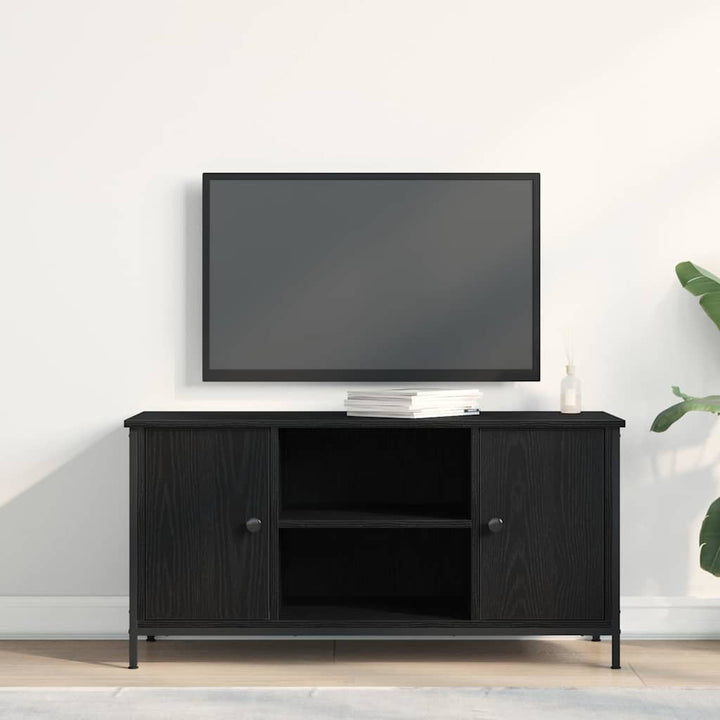 Tv-Skåp Svart Ek 100 X 40 X 50 Cm Konstruerat Trä