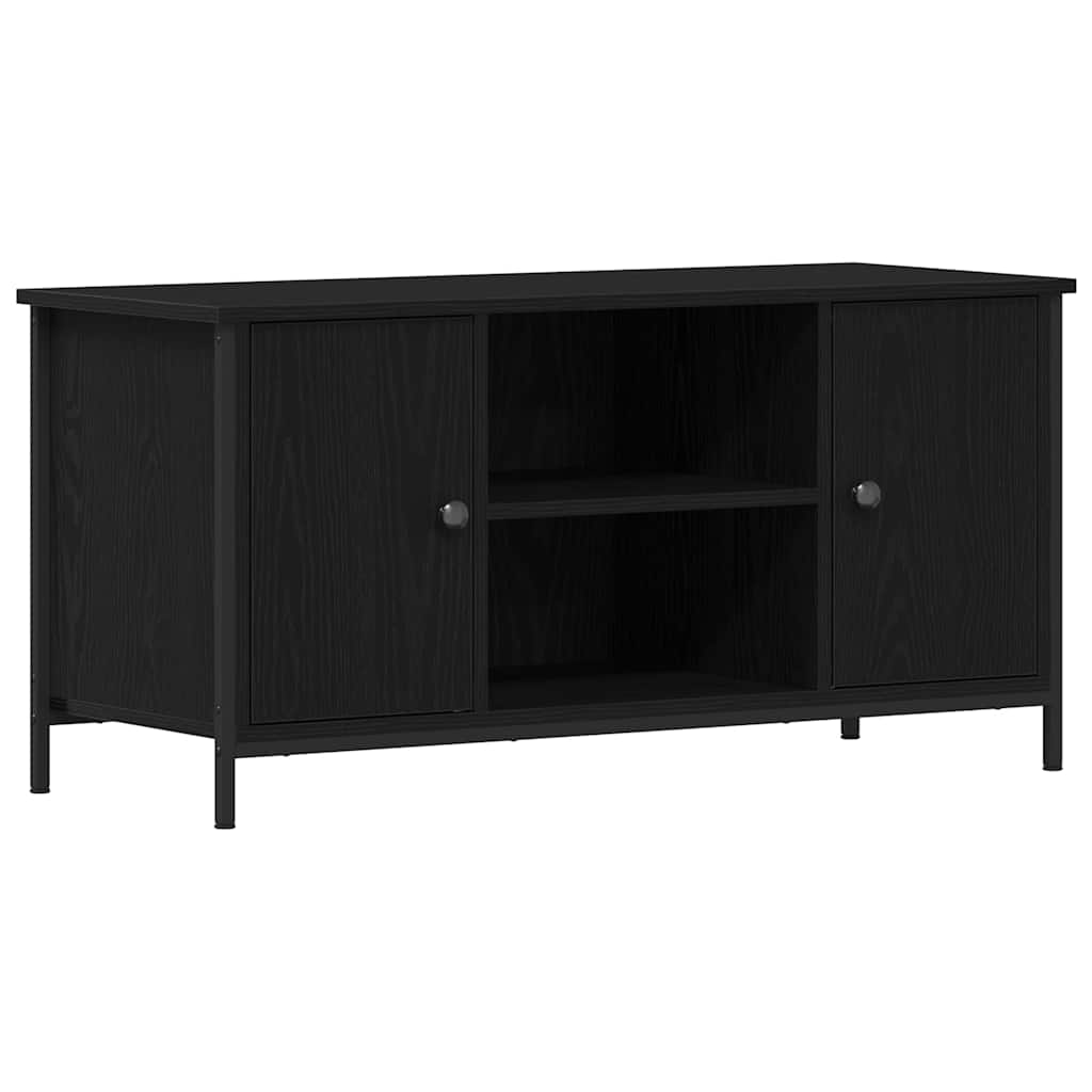 Tv-Skåp Svart Ek 100 X 40 X 50 Cm Konstruerat Trä