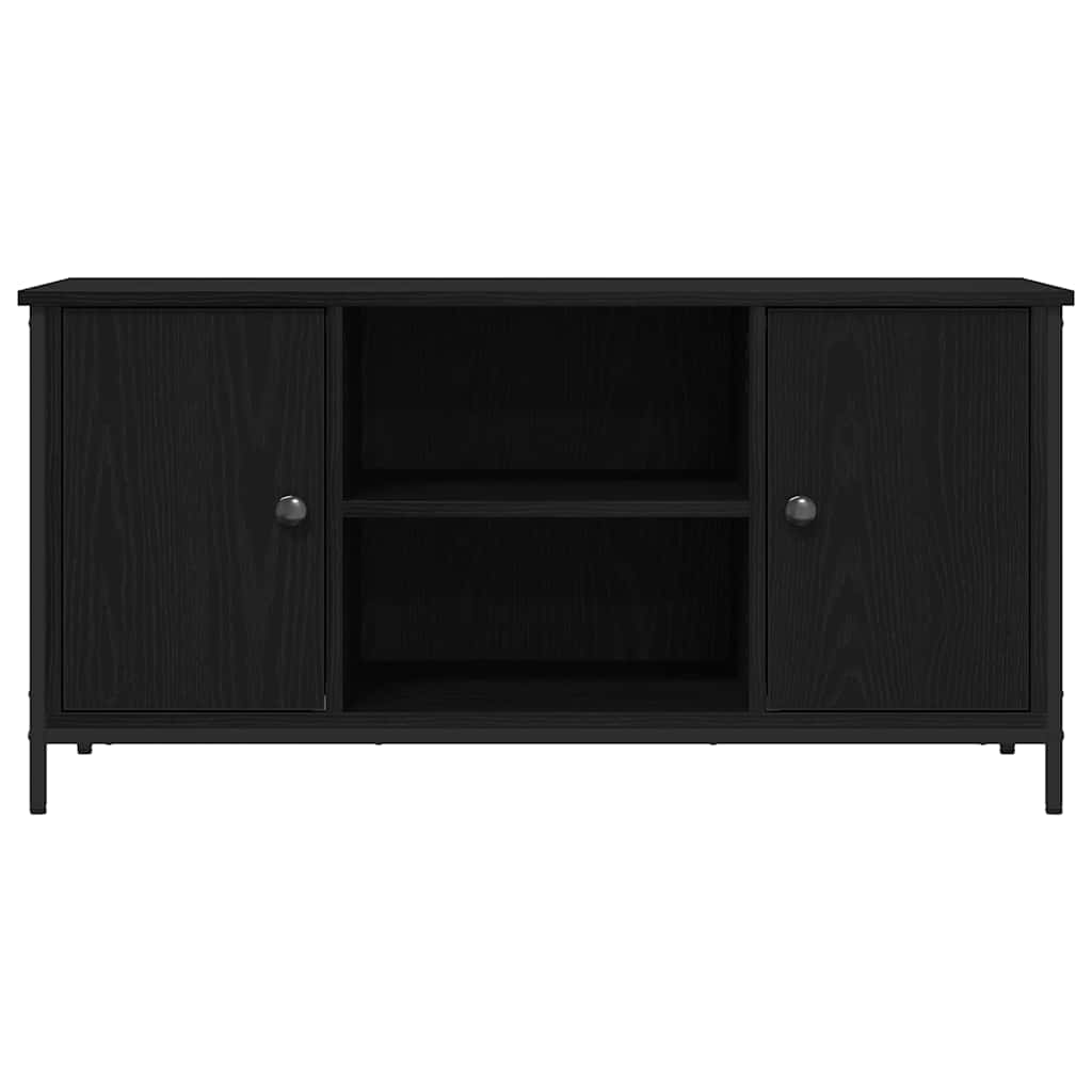 Tv-Skåp Svart Ek 100 X 40 X 50 Cm Konstruerat Trä