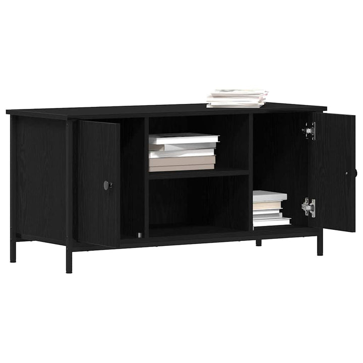 Tv-Skåp Svart Ek 100 X 40 X 50 Cm Konstruerat Trä