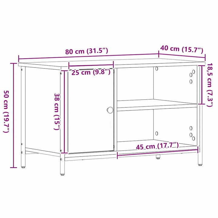 Tv-Skåp Artisan Ek 80 X 40 X 50 Cm Konstruerat Trä