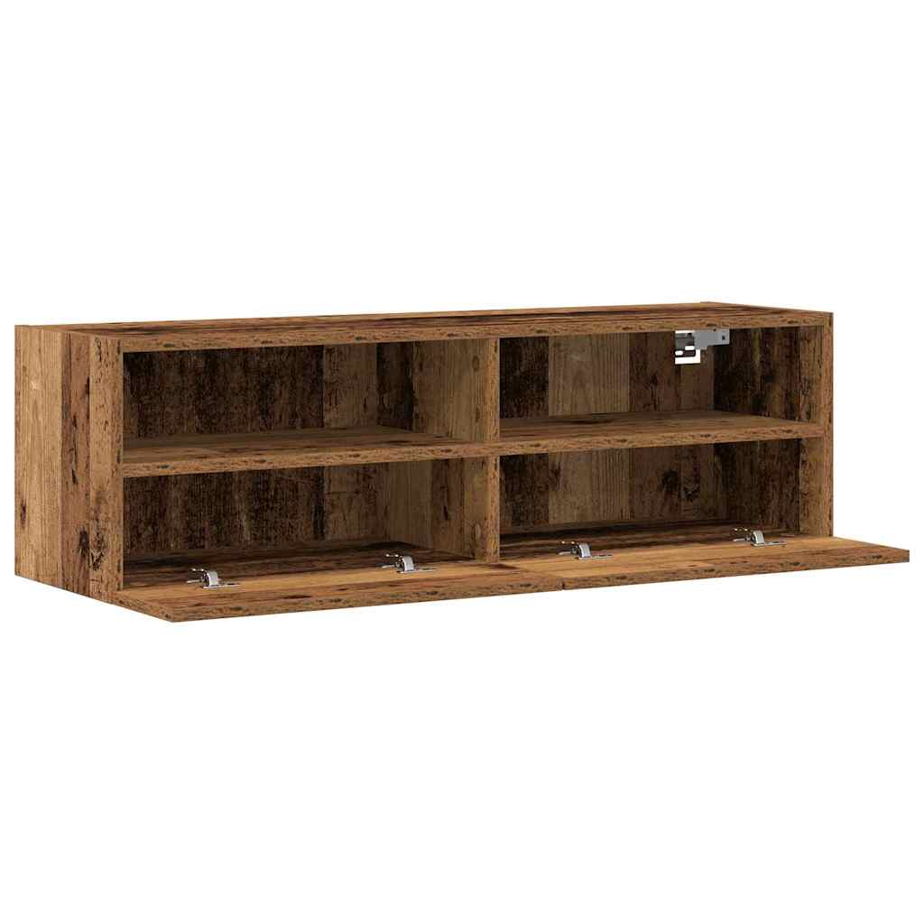 Tv Vägghylla 2 Pcs Gammalt Trä 100 X 30 X 30 Cm Konstruerat Trä