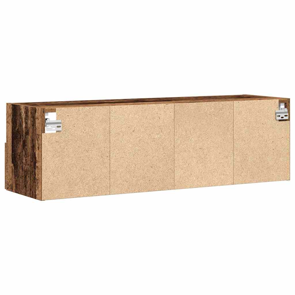 Tv Vägghylla 2 Pcs Gammalt Trä 100 X 30 X 30 Cm Konstruerat Trä