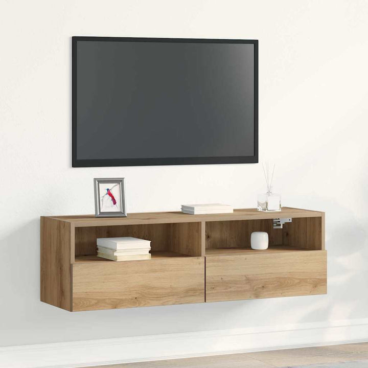 Tv Vägghylla Artisan Ek 100 X 30 X 30 Cm Konstruerat Trä