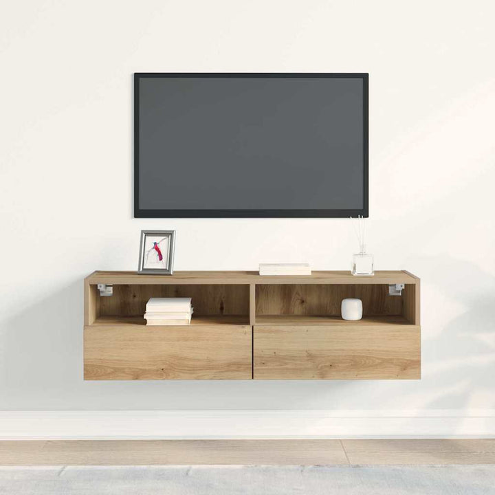 Tv Vägghylla Artisan Ek 100 X 30 X 30 Cm Konstruerat Trä